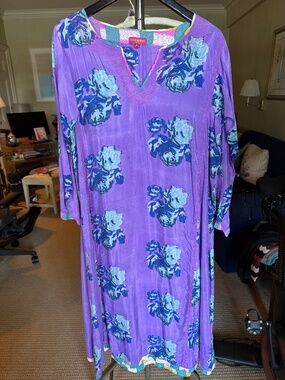 Lisa Corti Milano Purple Floral Tunic Dress